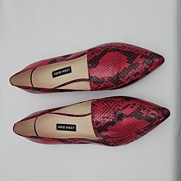 Nine West Shoes - Nine West Red Snakeskin Flat
